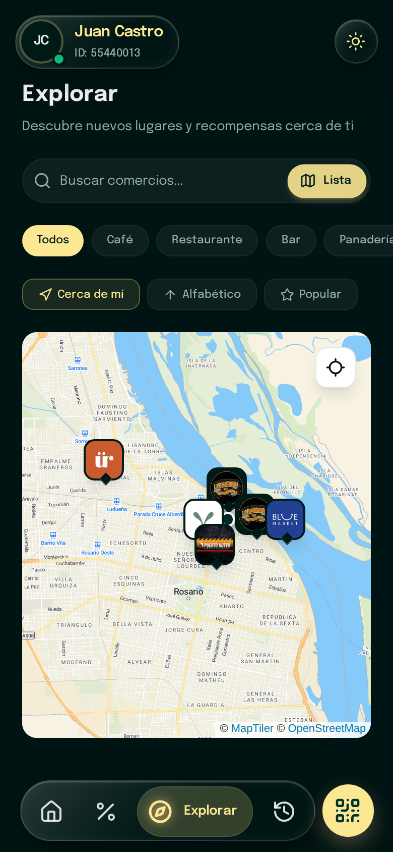 Pantalla de Tu marca aparece en el mapa en la app de Korvo