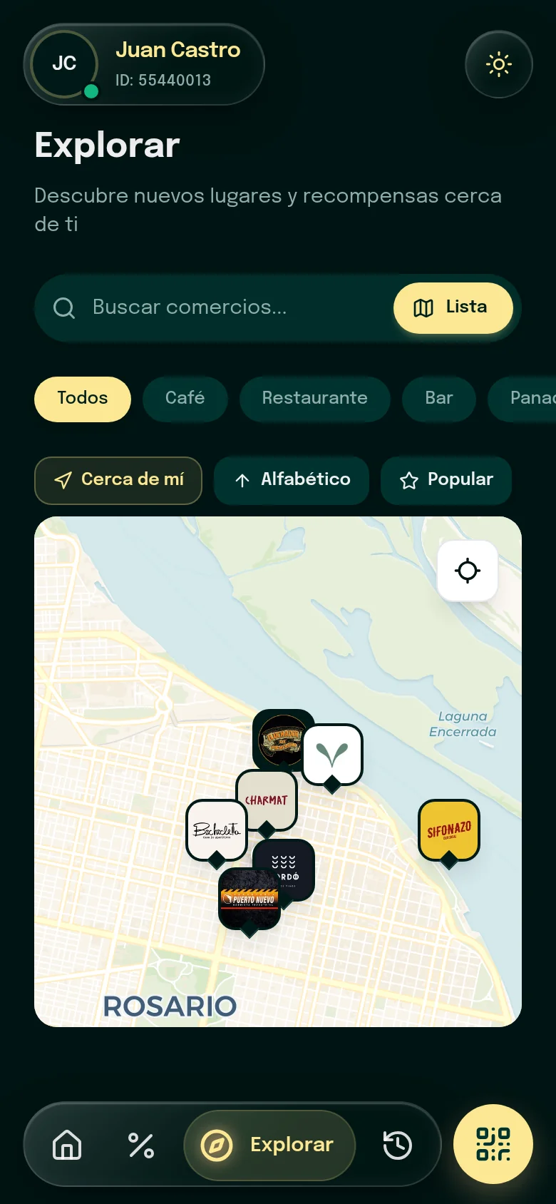 Pantalla de Tu marca aparece en el mapa en la app de Korvo